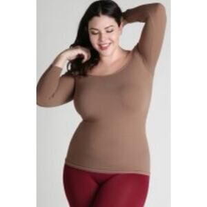 NikiBiki Brown Khaki One Size Long Sleeve Shirt Compression Plus